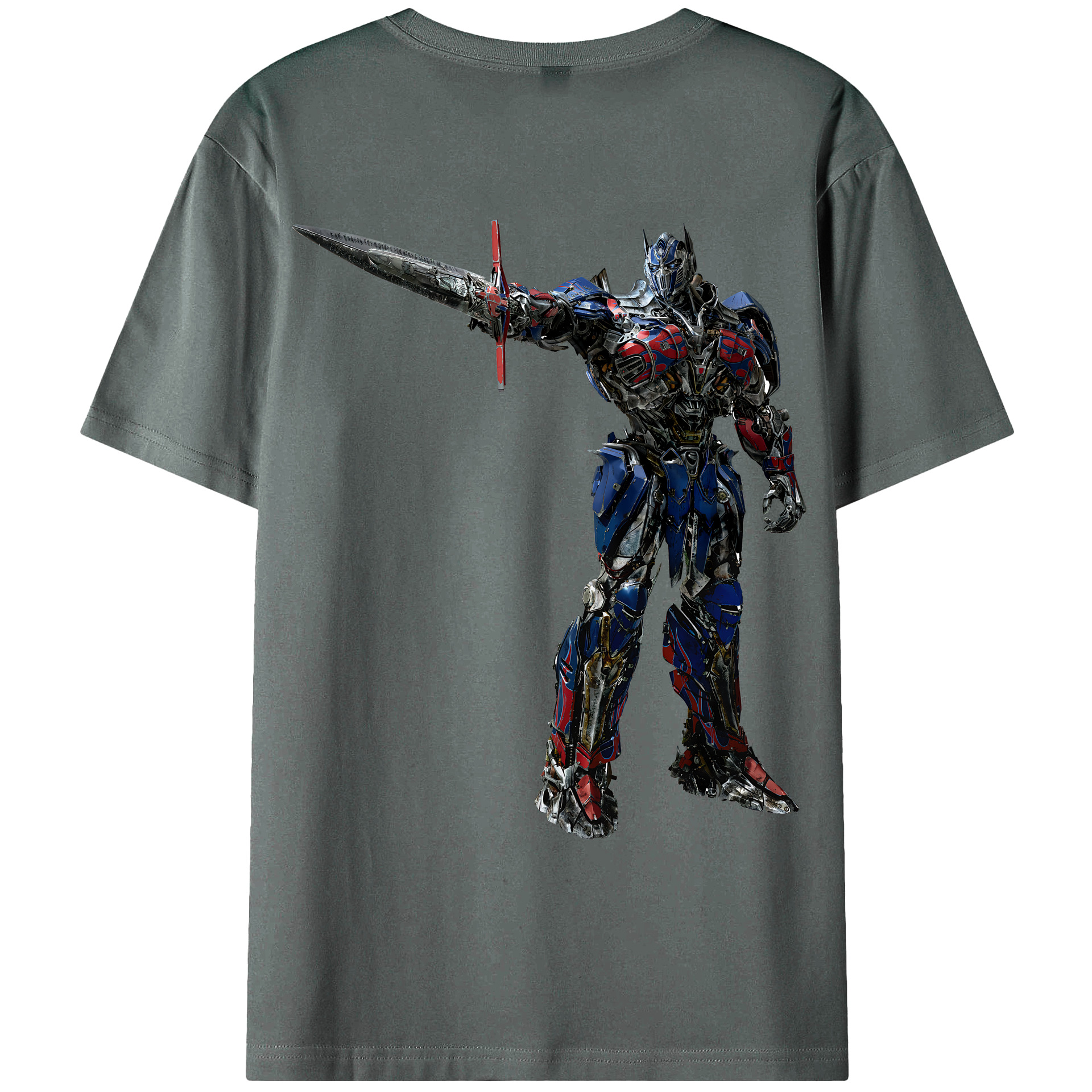 （画像用） Transformers トランスフォーマー 綿100％ メンズ半袖Tシャツ（バックプリント） 通気性
